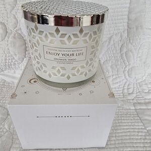 Enjoy Your Life Scented Candle - White